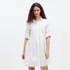 🆕 Madewell Button-Front Mini Shirtdress in Poplin